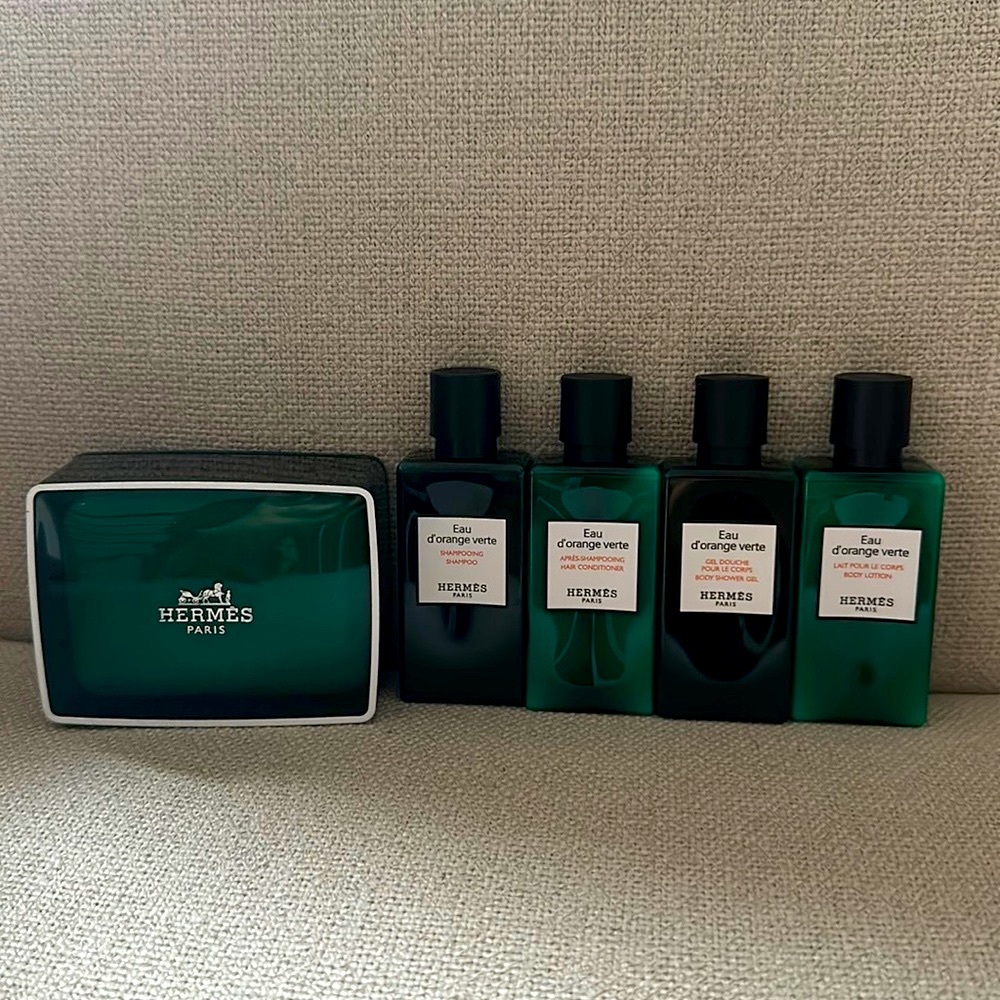 Hermes Eau D’Orange Verte Travel Soap Shampoo Conditioner Body Wash Lotion NWT